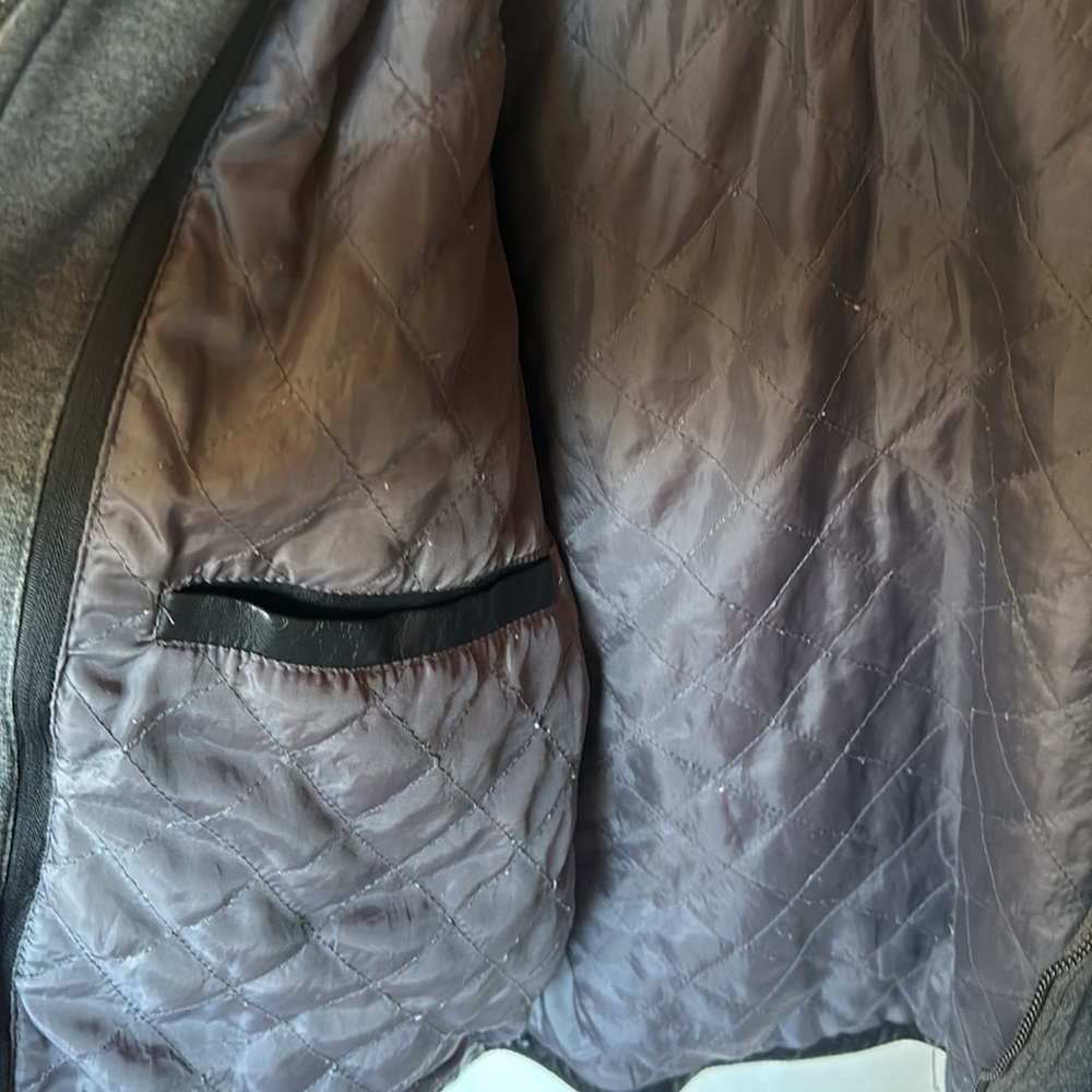 Calvin Klein Men’s Heavily Distressed Faux Leather w/ Sweater Style Underlining - Picture 13 of 16